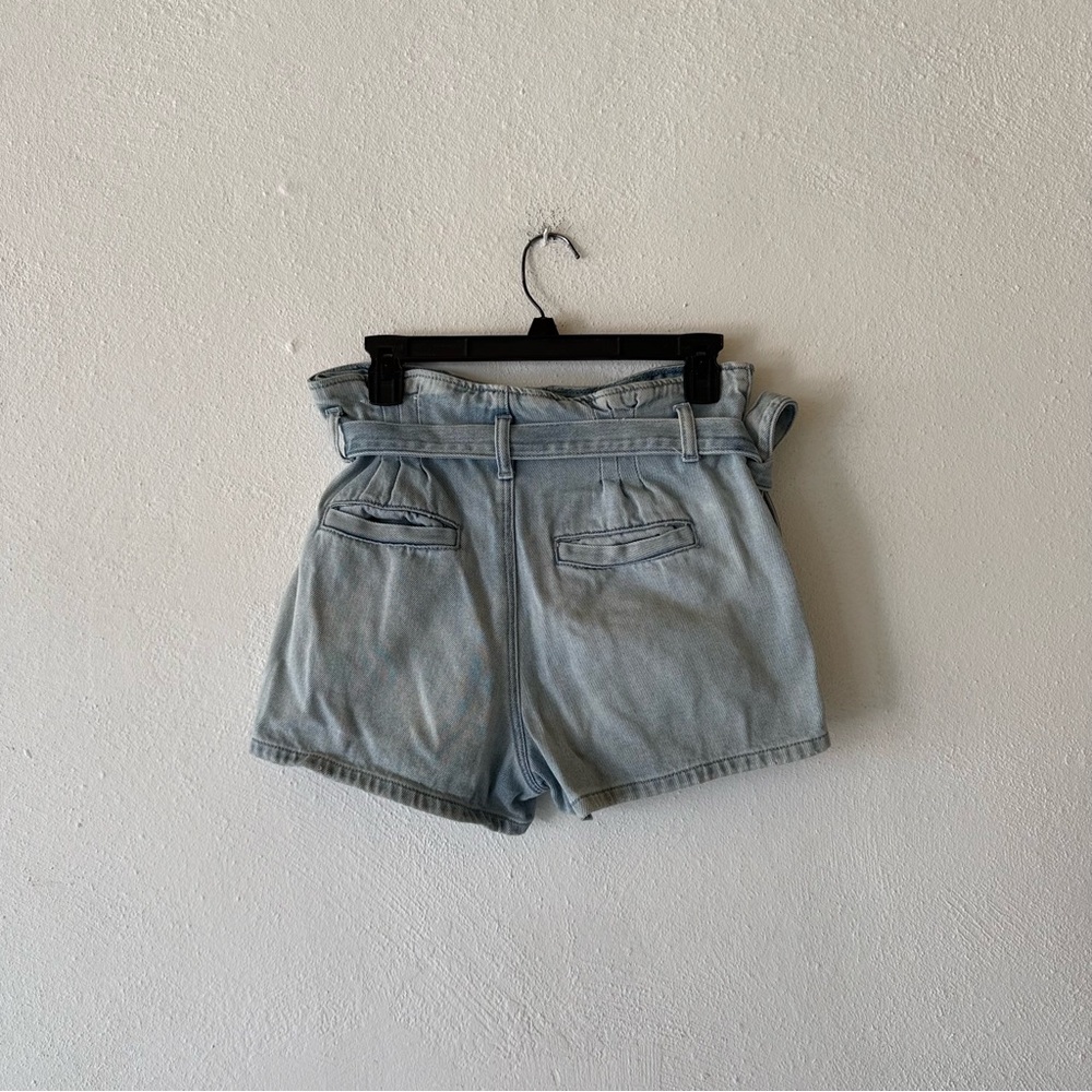 American Eagle Womens Size 2 Blue Denim Paperbag Waist Mom Shorts - Picture 16 of 16